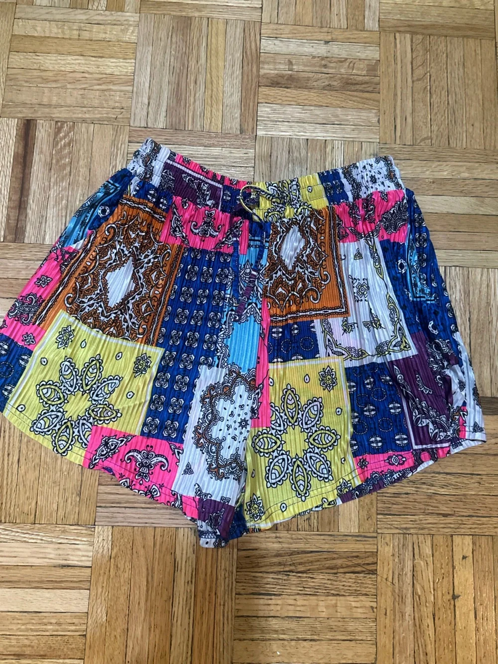 Women’s Multicolor Patchwork Print Shorts